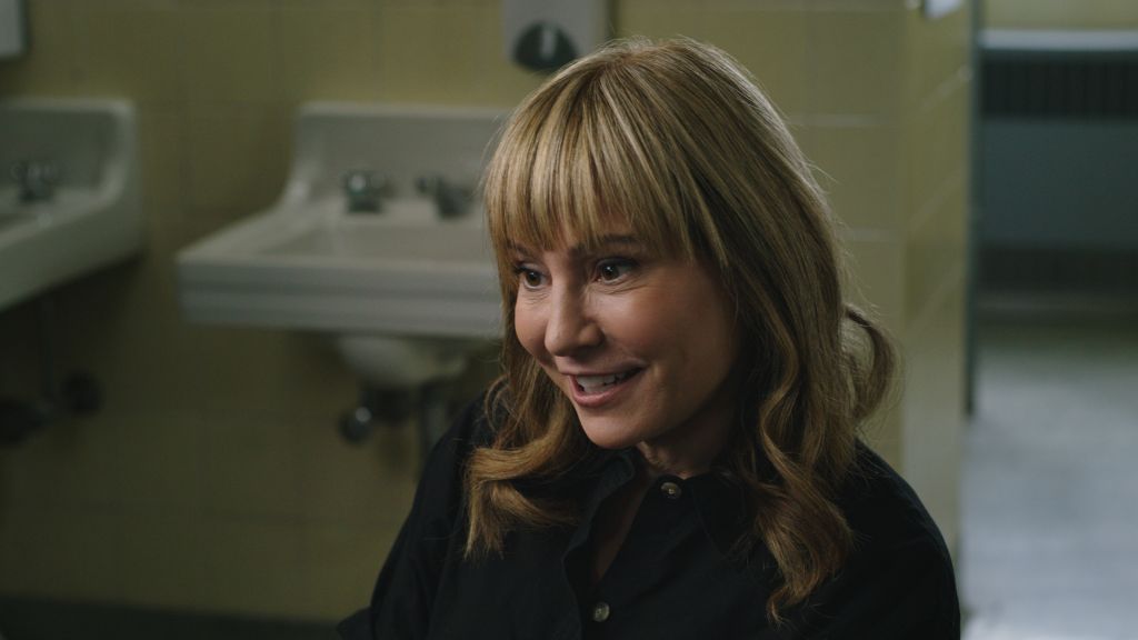 A close up image of actor Amanda Stepto during an interview
