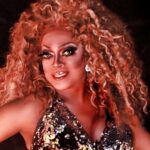 Michelle Ross was a Black drag queen. She is pictured her in a portrait wearing a silver sequined dress with a curly wig and make-up that resembles Diana Ross.