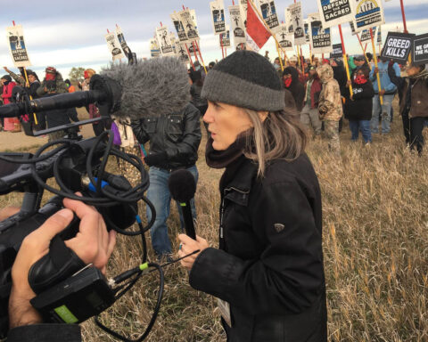 Reporting from Standing Rock: Amy Goodman covering the Standing Rock oil pipeline protest, October 2016.