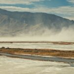 A view of Great Salt Lake as a dust storm carries carcinogens to neighbouring areas.