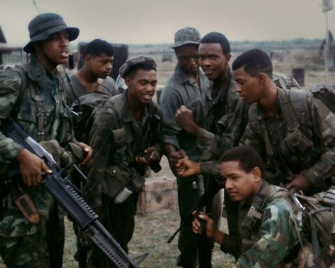 Ed Emanuel, Jerry Brock, Ellis Gates, Thad Givens, Franklin Swann, Lawton Mackey and Donald Mann appear in Soul Patrol by J.M. Harper, an official selection of the 2026 Sundance Film Festival. Courtesy of Sundance Institute.