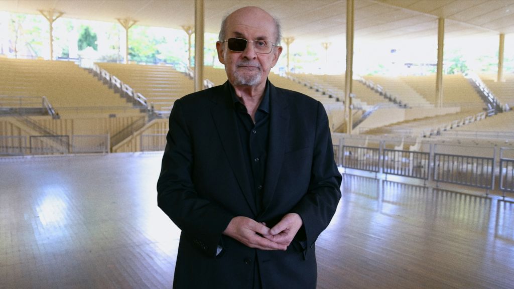 Salman Rushdie appears in Knife: The Attempted Murder of Salman Rushdieby Alex Gibney, an official selection of the 2026 Sundance Film Festival. | Photo by Rachel Eliza Griffiths. Courtesy of Sundance Institute.