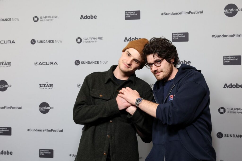 Daniel Roher and Charlie Tyrell attend the premiere of <em>The AI Doc: Or How I Became an Apocaloptimist</em> at the 2026 Sundance Film Festival. | photo by Stephen Speckman. Courtesy of the Sundance Institute