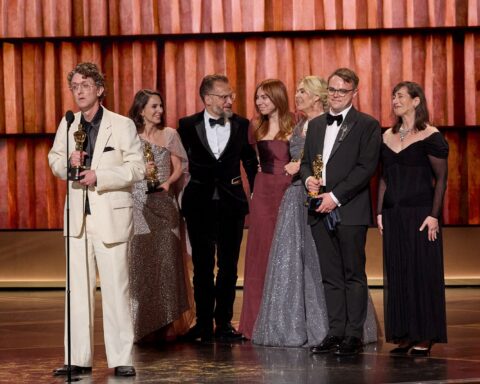 David Borenstein, Alžběta Karásková, Radovan Sibrt, Pavel Talankin and Helle Faber accept the Oscar® for Documentary Feature Film during the live ABC Telecast of the 98th Oscars® at Dolby® Theatre at Ovation Hollywood on Sunday, March 15, 2026. Trae Patton / The Academy