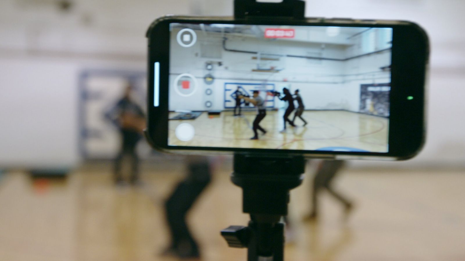 A cell phone records members of the Minnesota Freedom Fighters during a training exercise.