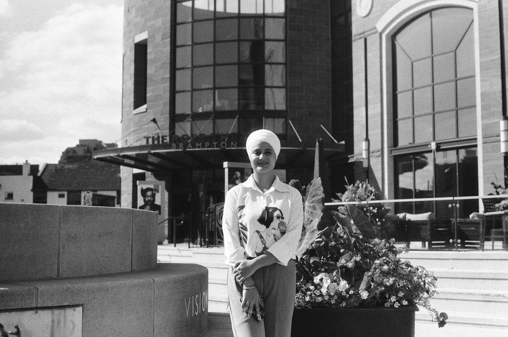 Simran, one of the subjects in the film, is a Sikh woman from Jammu. She stands in Garden Square, one of her favourite places in the city.
