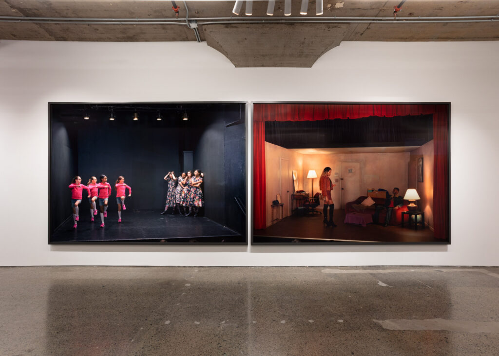 Jeff Wall, Actor in two roles, 2020. Two inkjet prints, Jeff Wall Photographs 1984–2023, installation view, MOCA Toronto, 2025. Photo: LF Documentation. © Jeff Wall.