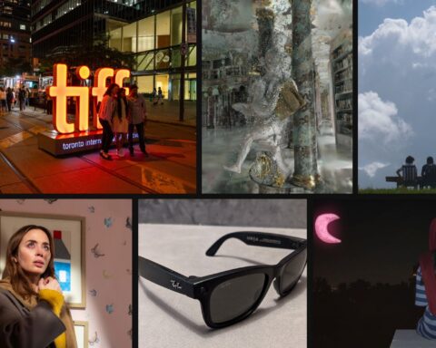 Top row from left: Rick Clifford/TIFF; Nostalgia for the Future (Visualantics); The Welcome Table (HBO); Bottom row from left: Disclosure Day (Nico Vavernise | Amblin Entertainment/Universal Pictures); Ray Ban Stories (cavebear42); A Fox Under a Pink Moon (Hot Docs)